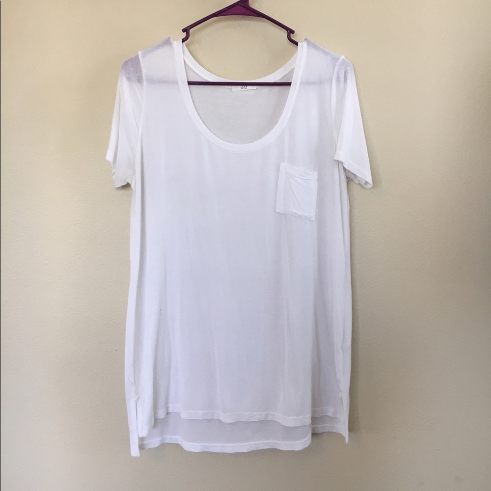 Brandy Melville Basic White Pocket Tee