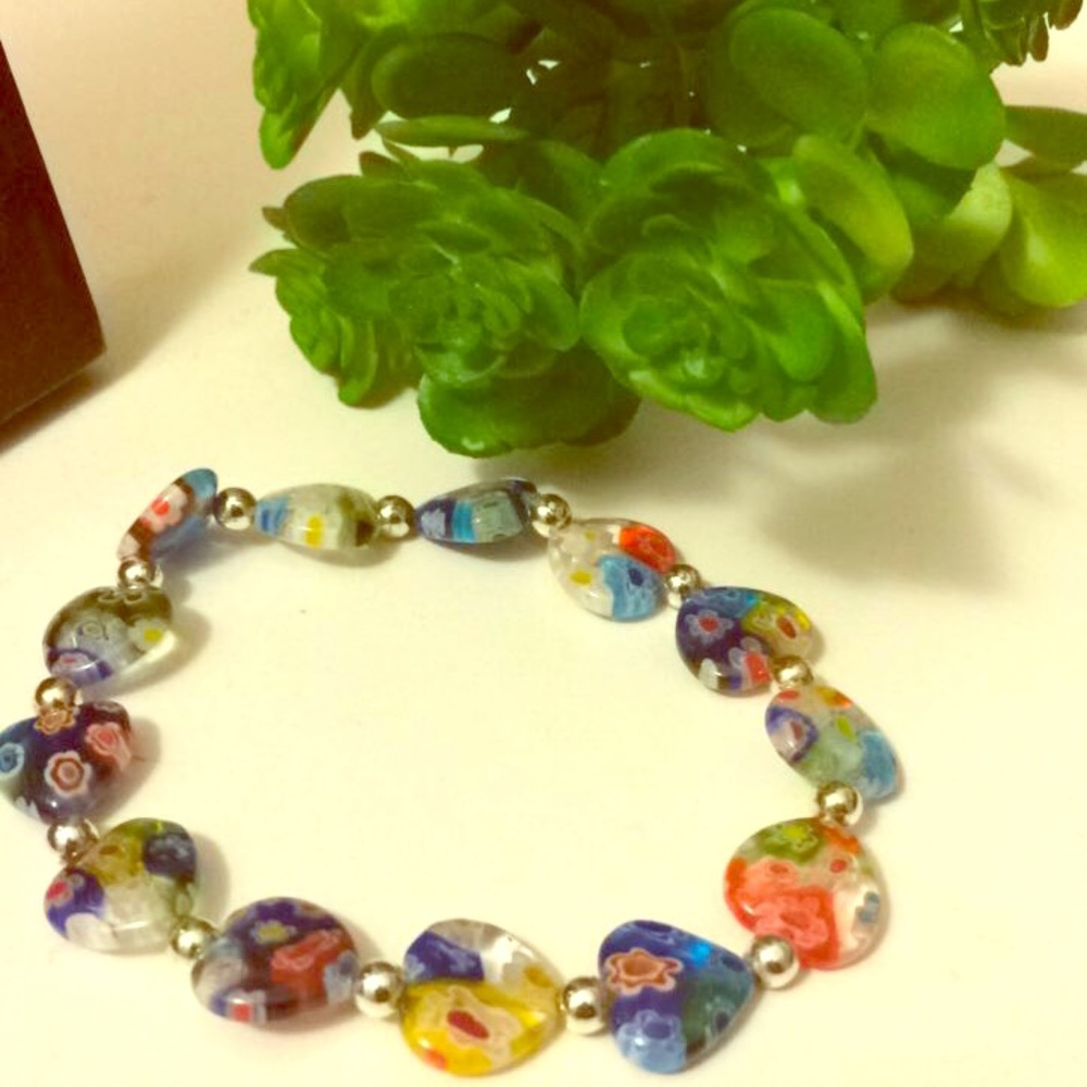 Multi color flower print bracelet 🌷