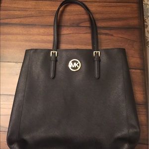 Michael Kors large black leather bag