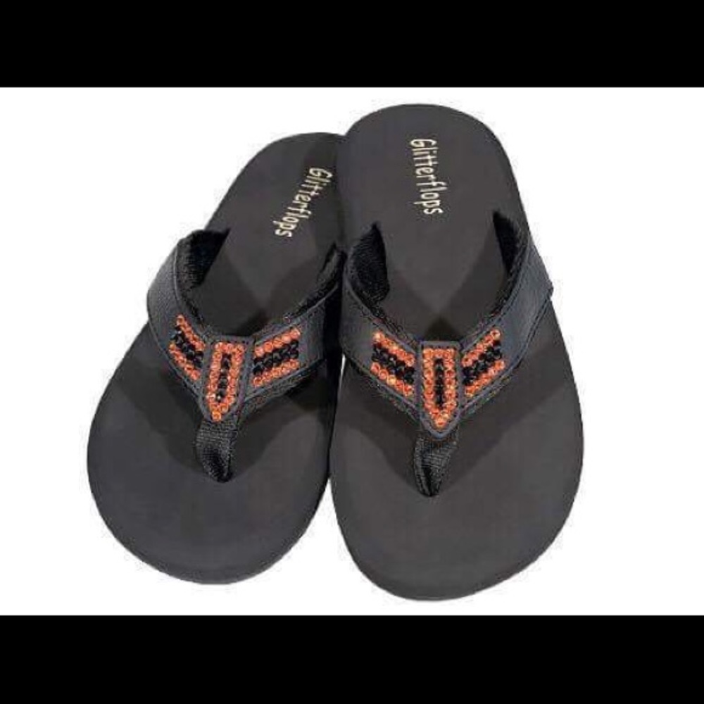 Glitterflops "FanPride Orange/Black" Black size 11