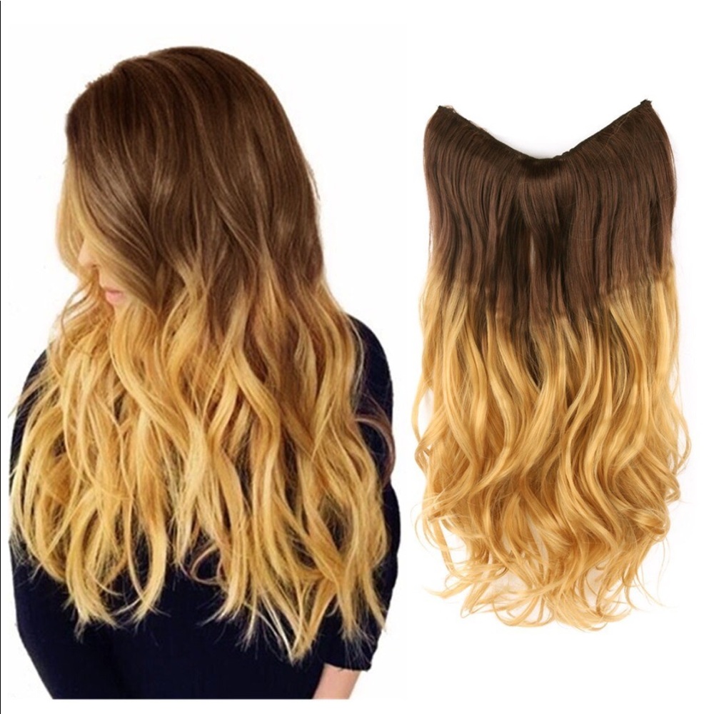 Ombré halo hair extensions