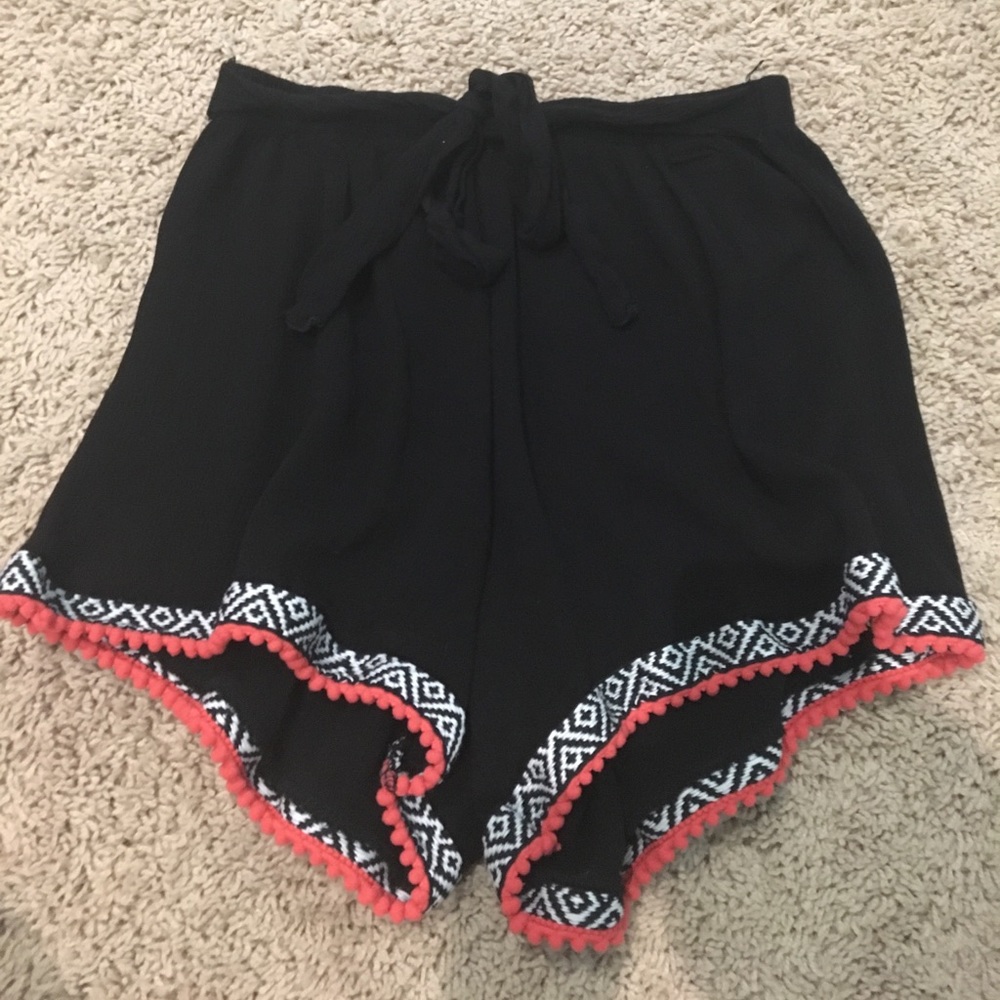 Black Flowy Shorts