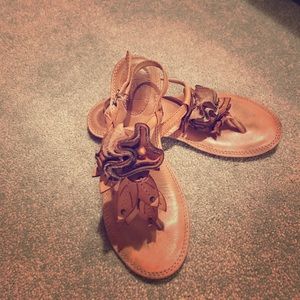 Frye Leather Flower Sandal