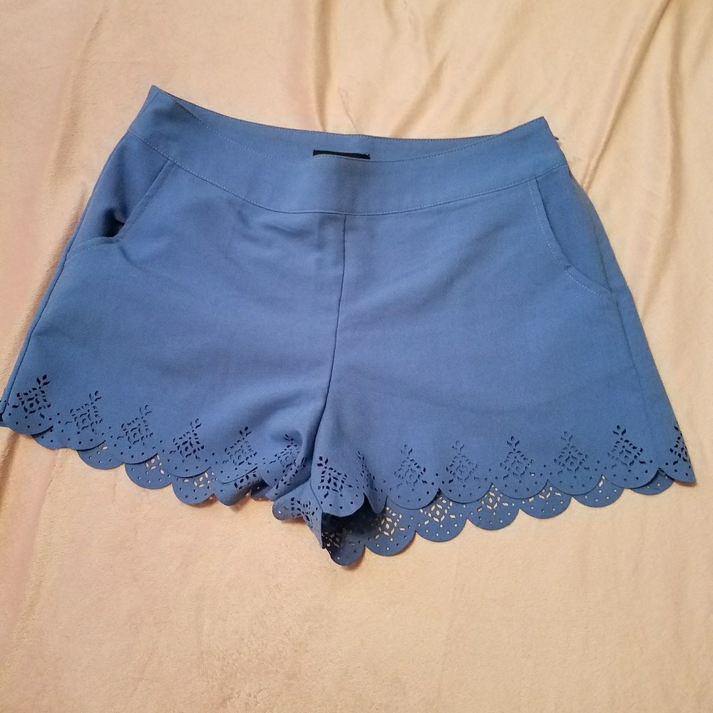 Blue Scalloped shorts