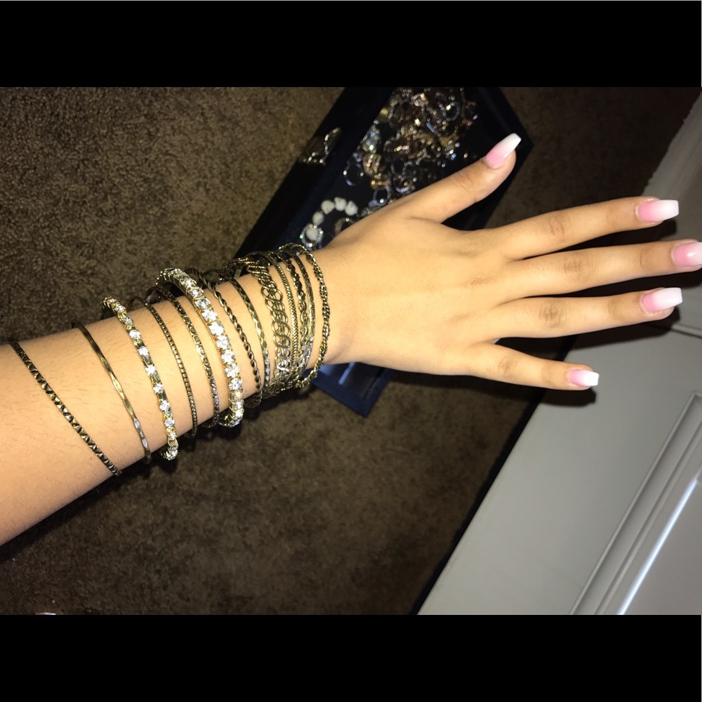 Gold Rhinestone bangles