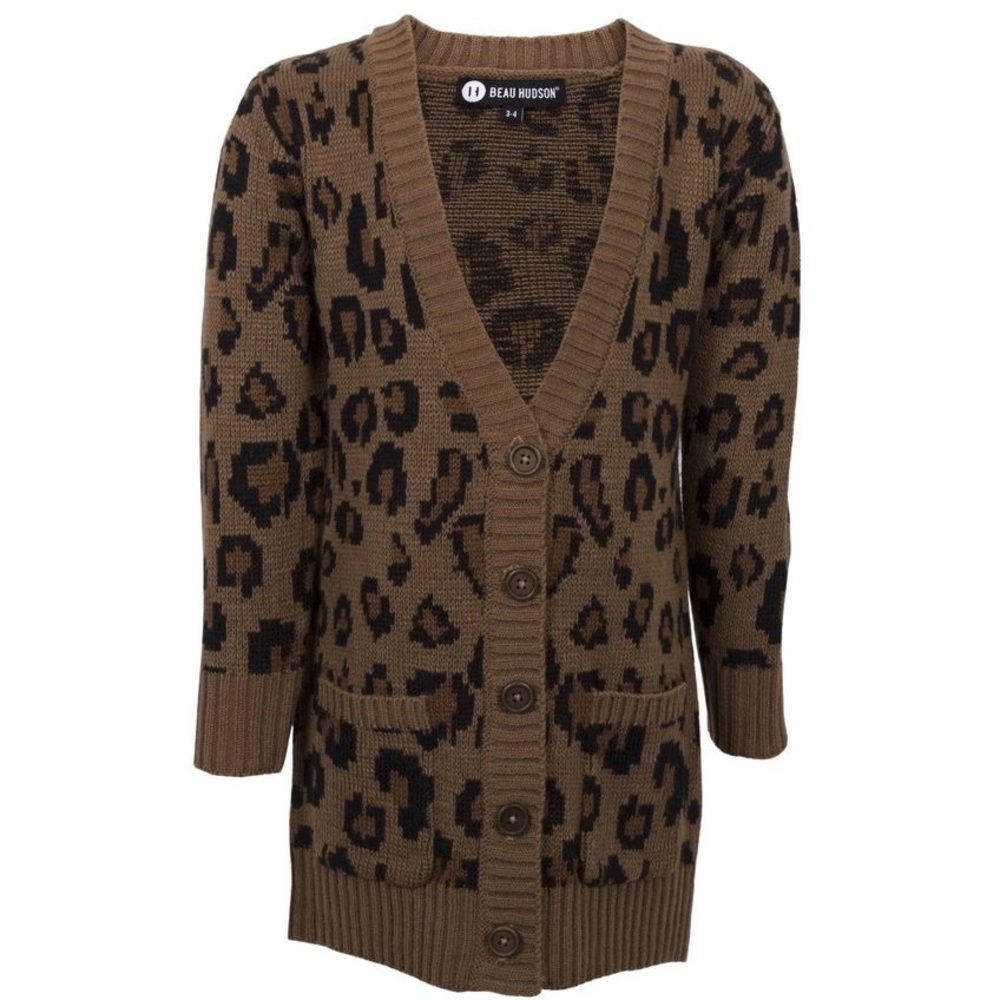 Chunky Leopard Cardigan for girls (Children) - Picture 3 of 5