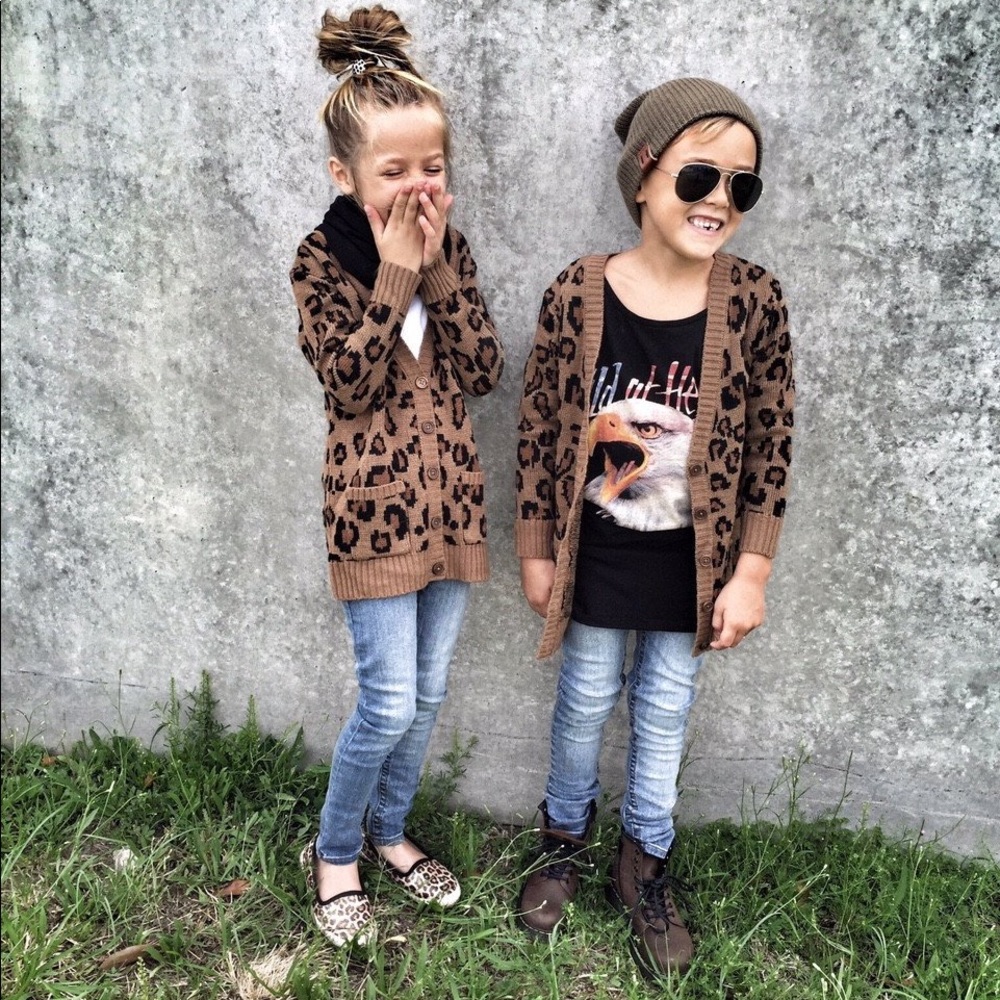 Chunky Leopard Cardigan for girls (Children) - Picture 5 of 5