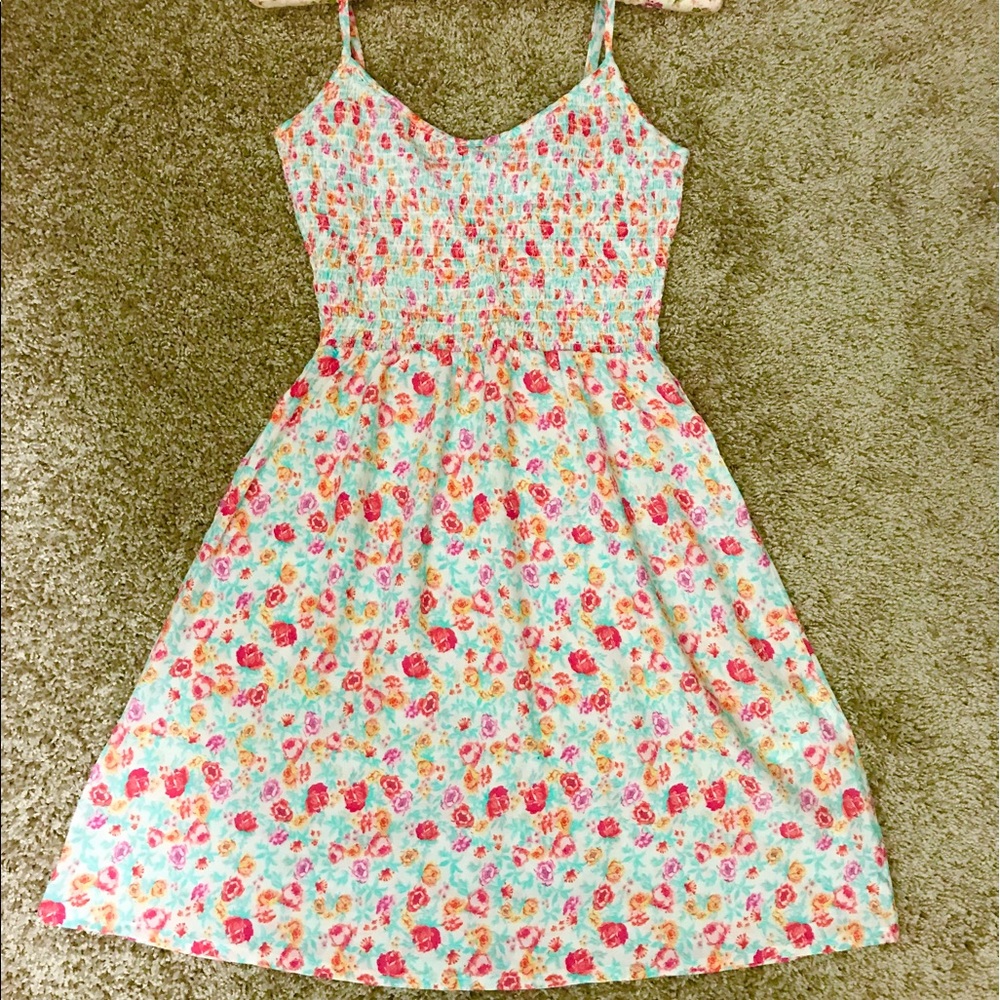 H&M floral smocked spaghetty dress