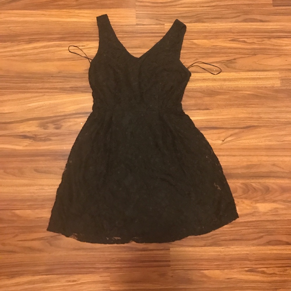 Black dress with flower lace