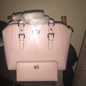 Large Tz Satchel Leather "Blossom"