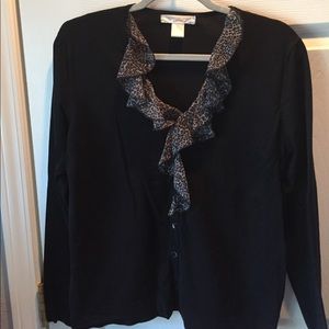 August Silk Ruffled Collar Top