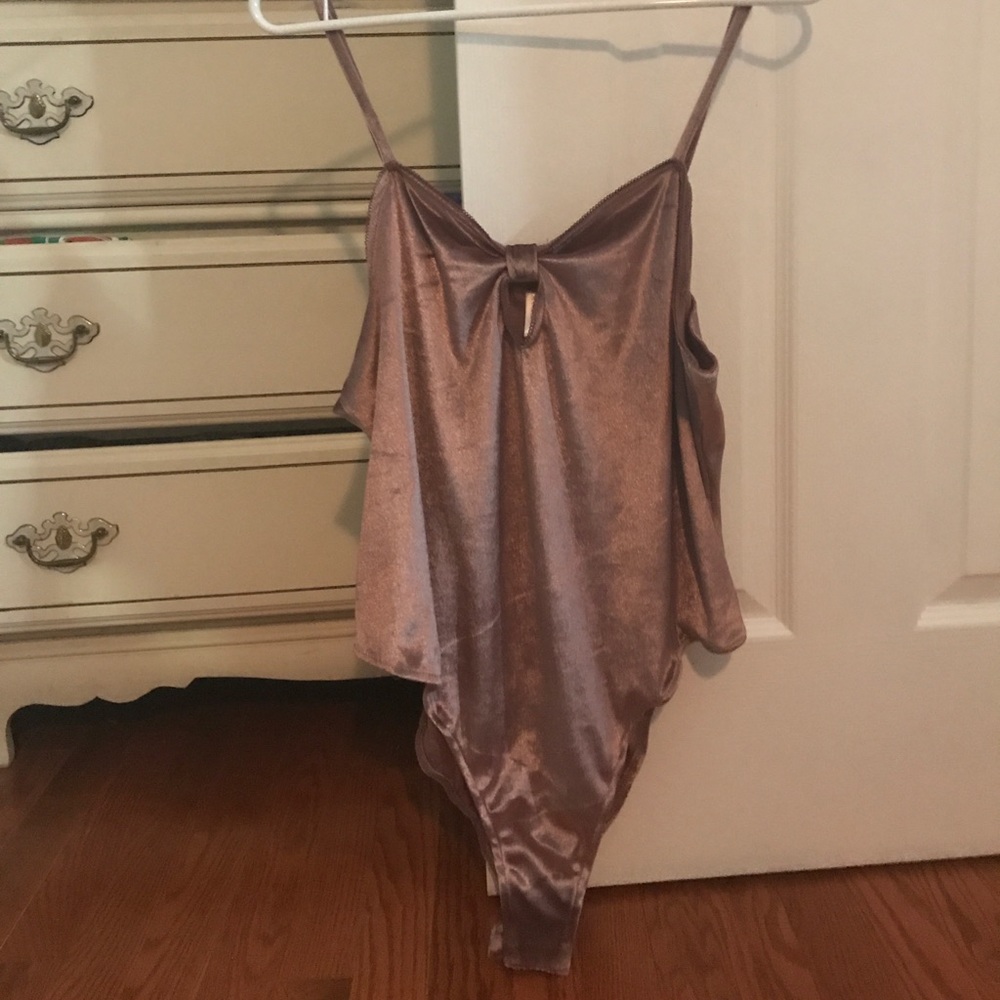 Velvet pink body suit