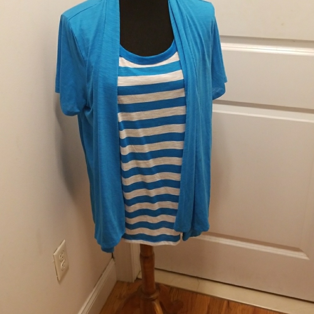 Top with attached cardigan look