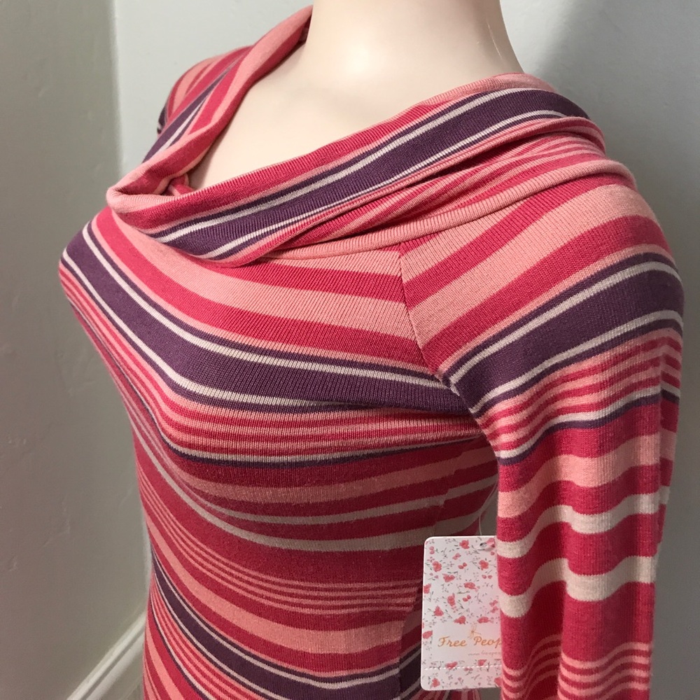 Free People Pink Multi Striped Long Sleeve Knit - Picture 5 of 8