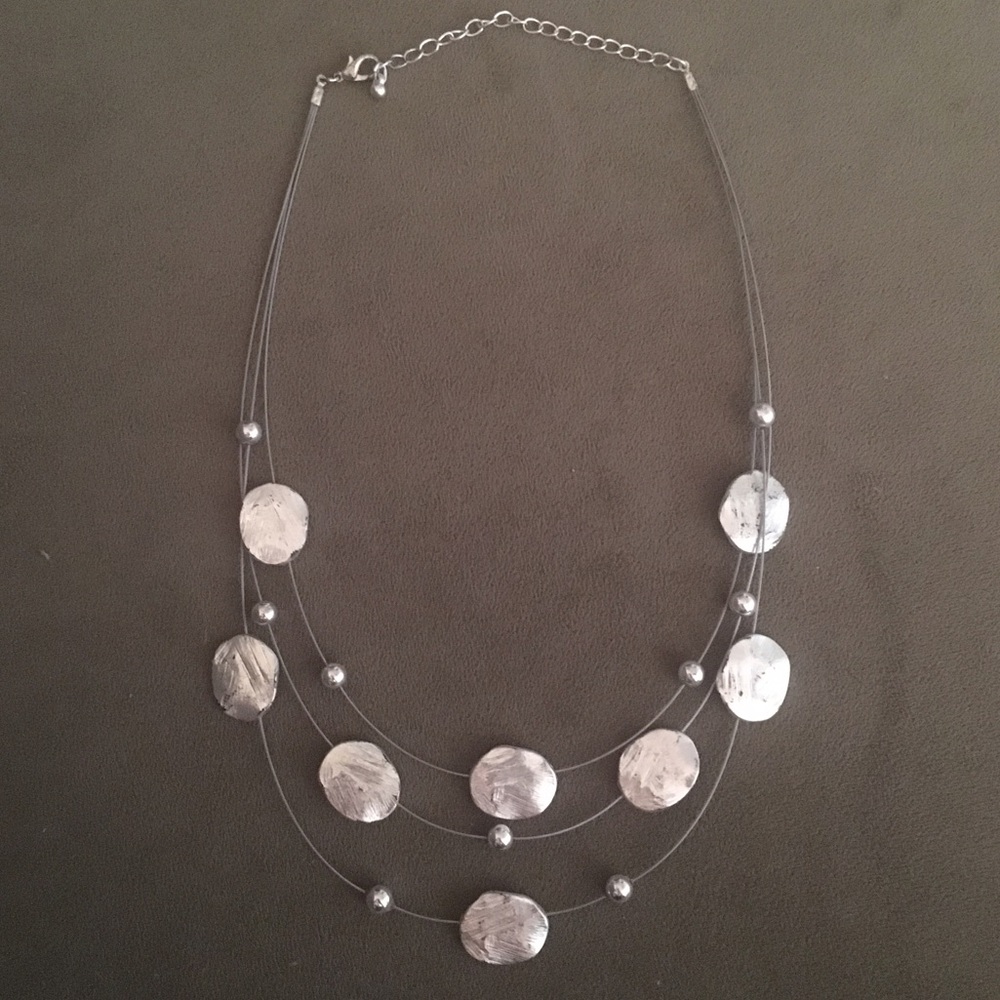 NY & Company 3 Strand Floating Sliver Necklace