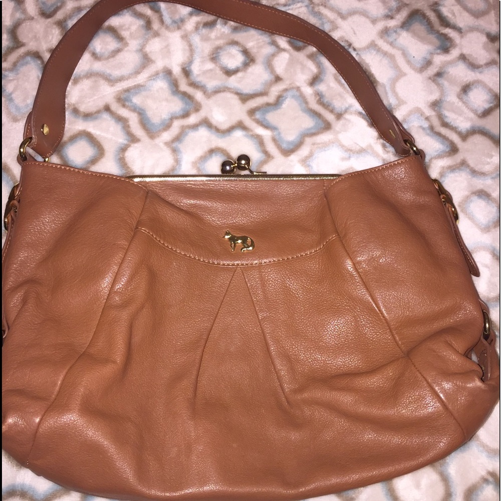 Emma Fox Beige/Tan Shoulder with Gold Detail