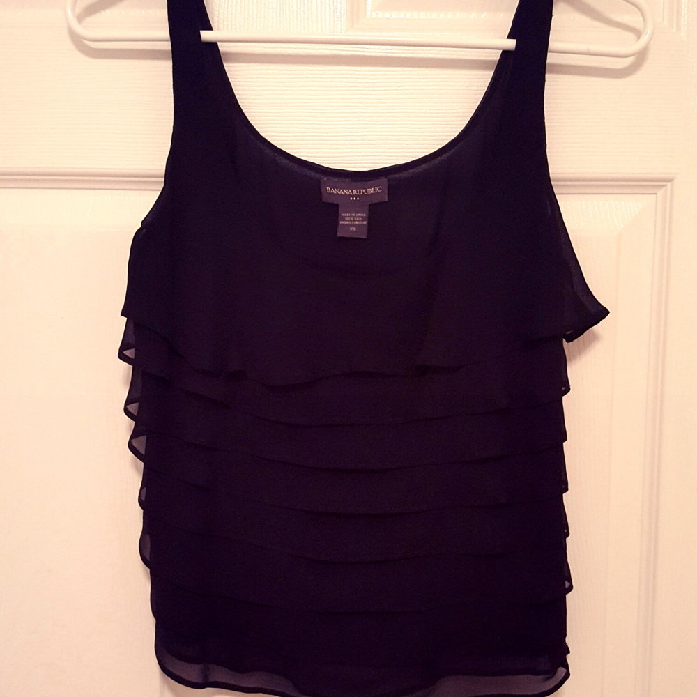 Banana Republic ruffle silk tank