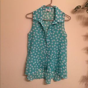 Delia's Sleeveless Sheer Polka Dot Blouse