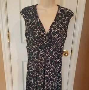 Navy abstract pattern dress