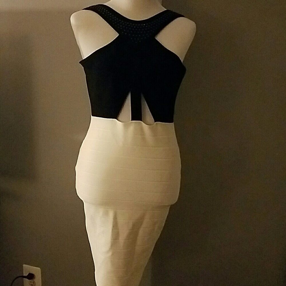 Sexy black and white dress