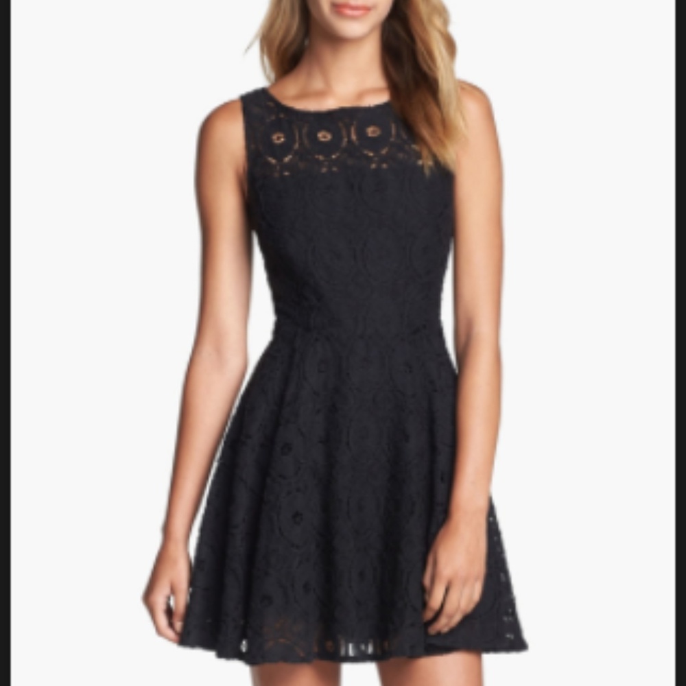 BB Dakota 'Renley' Lace Fit and Flare Dress