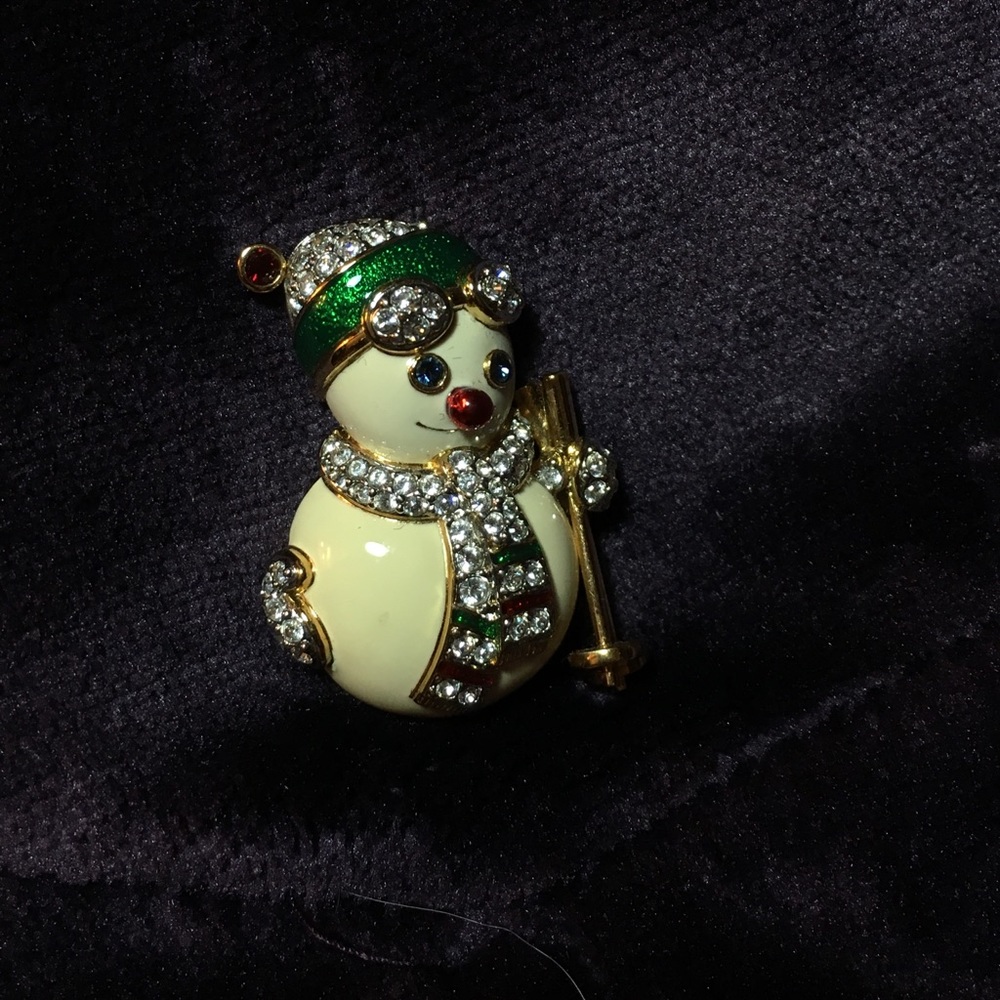 Swarovski Snowman Brooch