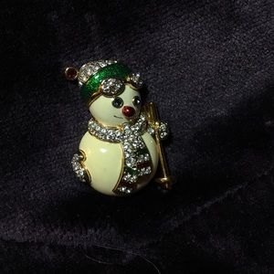 Swarovski Snowman Brooch