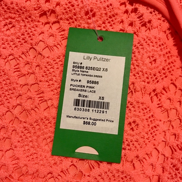 Lilly Pulitzer Coral Dress Girls XS Size 2-3 - Picture 4 of 4