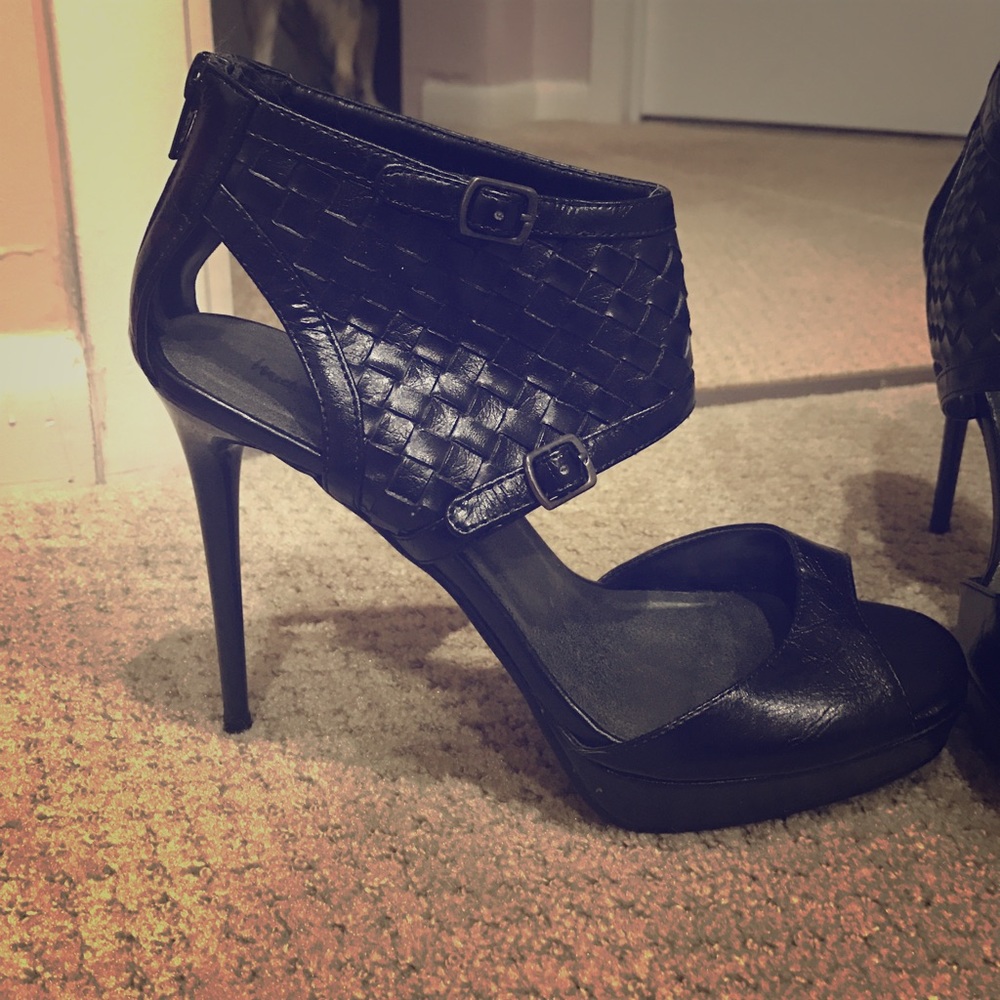 Black cage heels