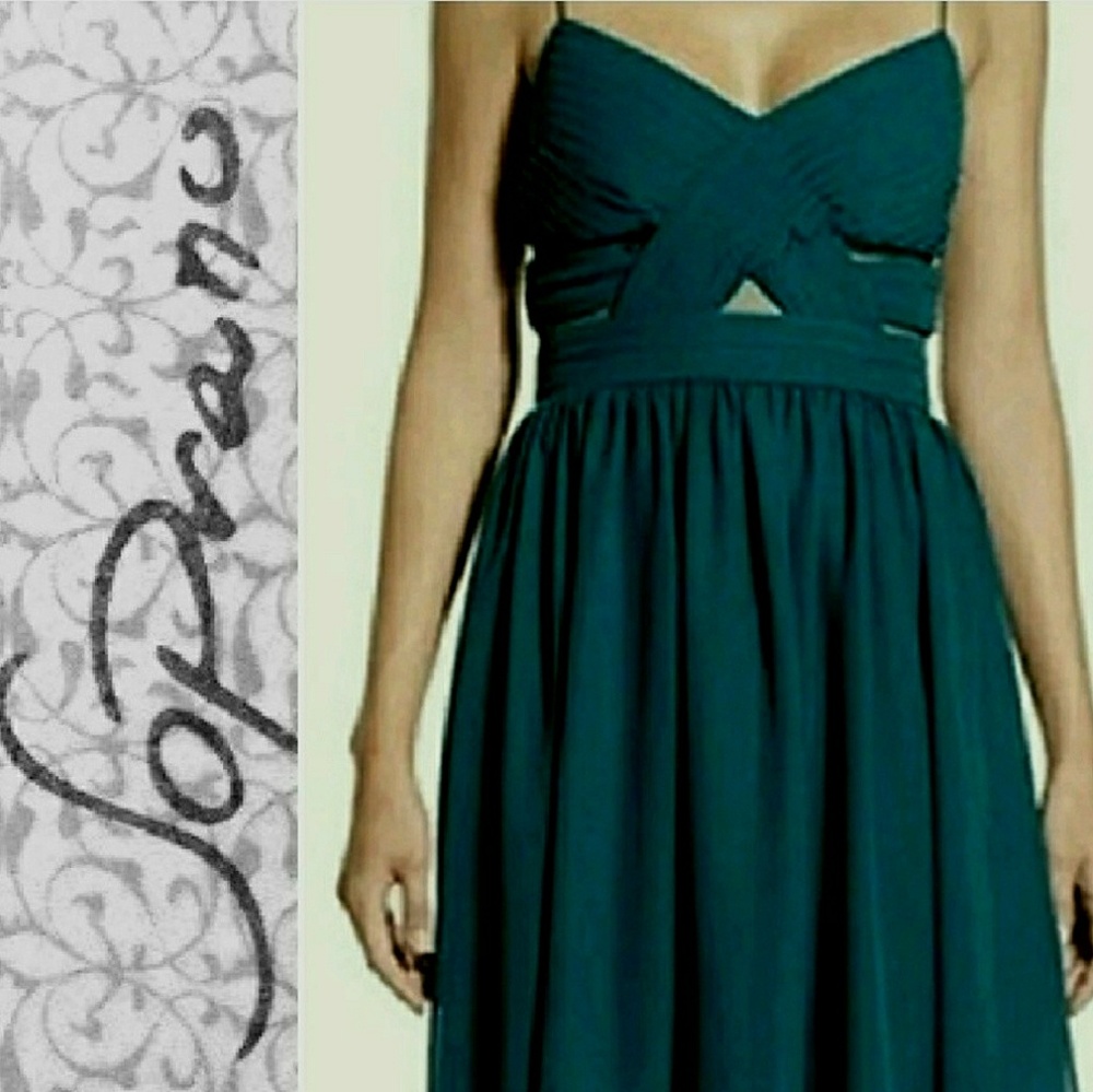New SOPRANO Strapless TEAL Chiffon Skater Dress