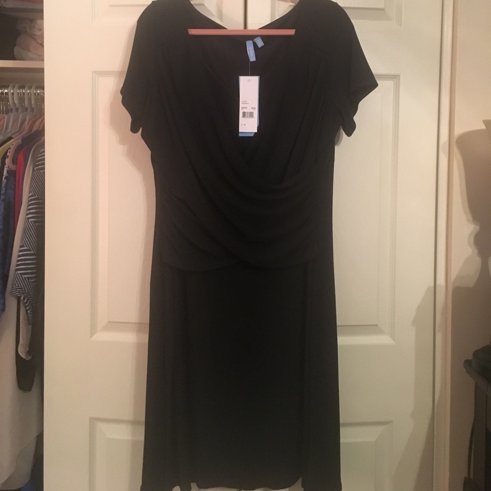 b-slim black rouched waist dress spanx 1X NWT