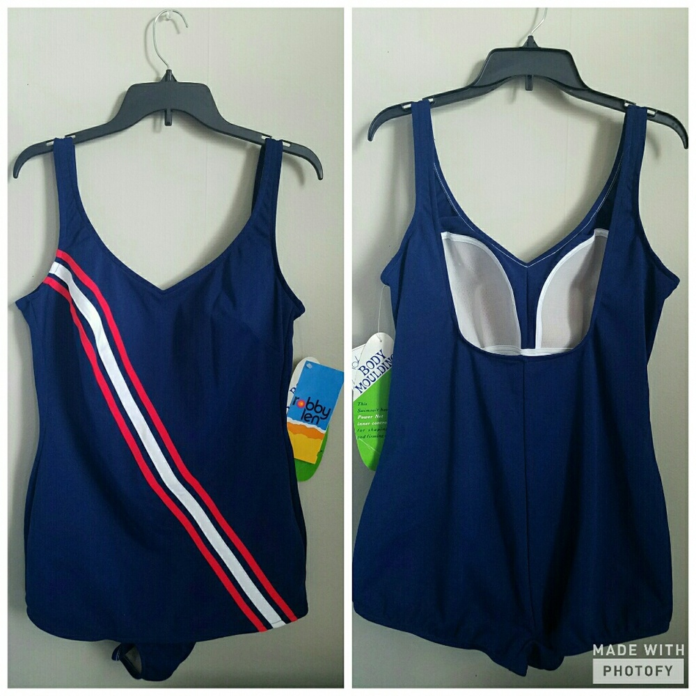 Vintage NWT Robby Len Swimsuit Plus Size Pinup 60s