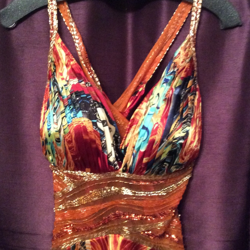 Multicolor beaded gown - Picture 6 of 8