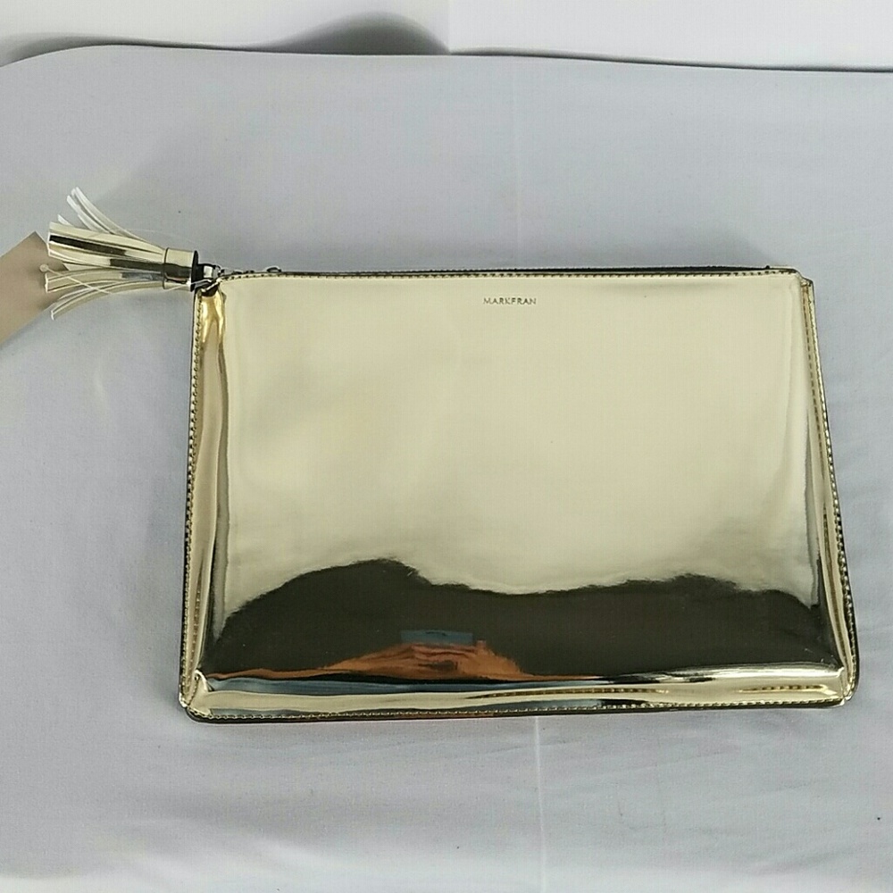MarkFran Gold Metallic Clutch