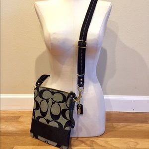 Coach signature CC grey color cross-body purse