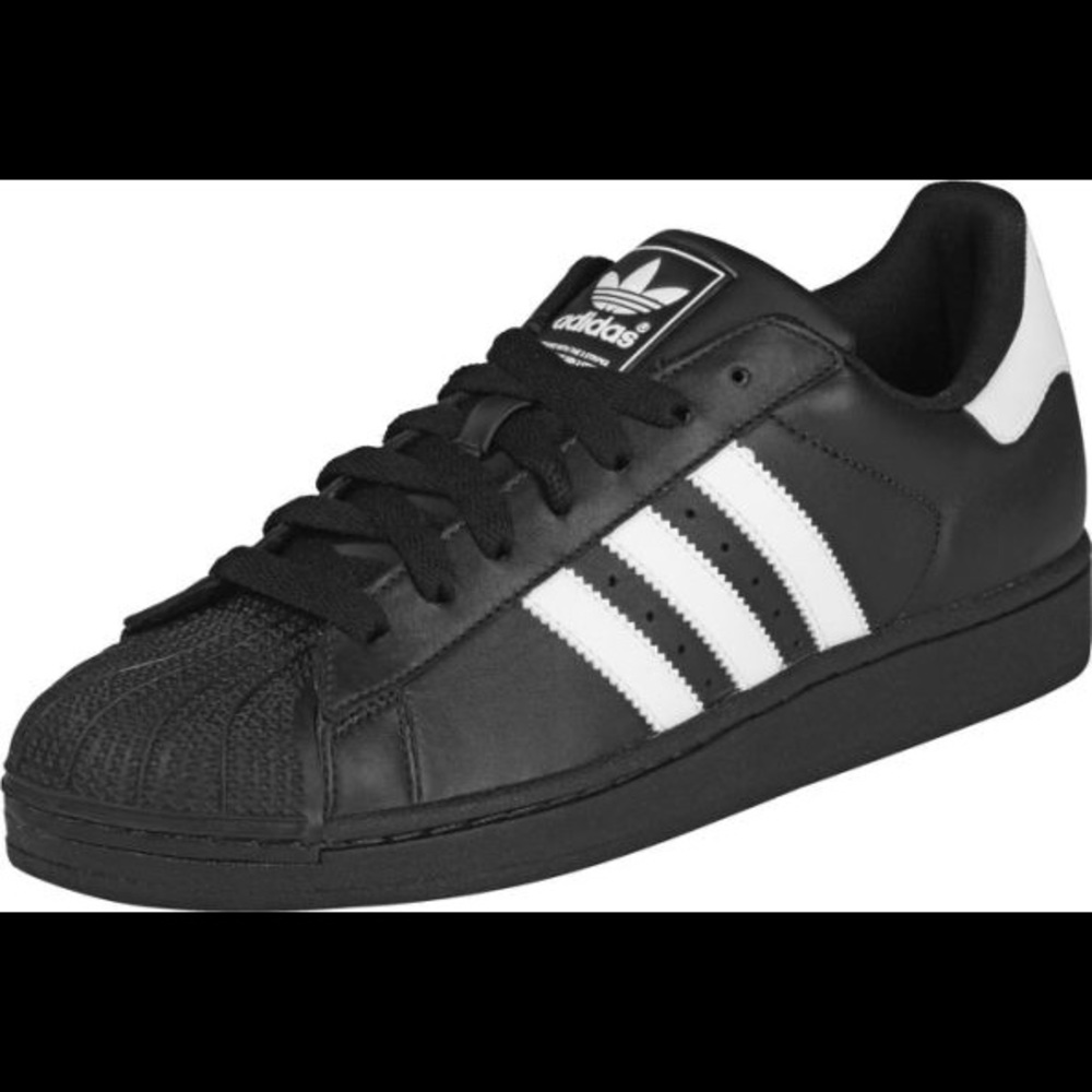 Black and White Adidas Superstars Size 8