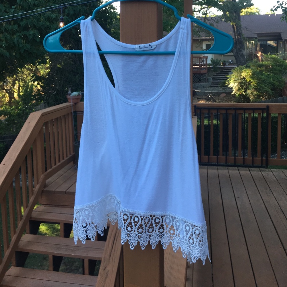 Lace white tank top