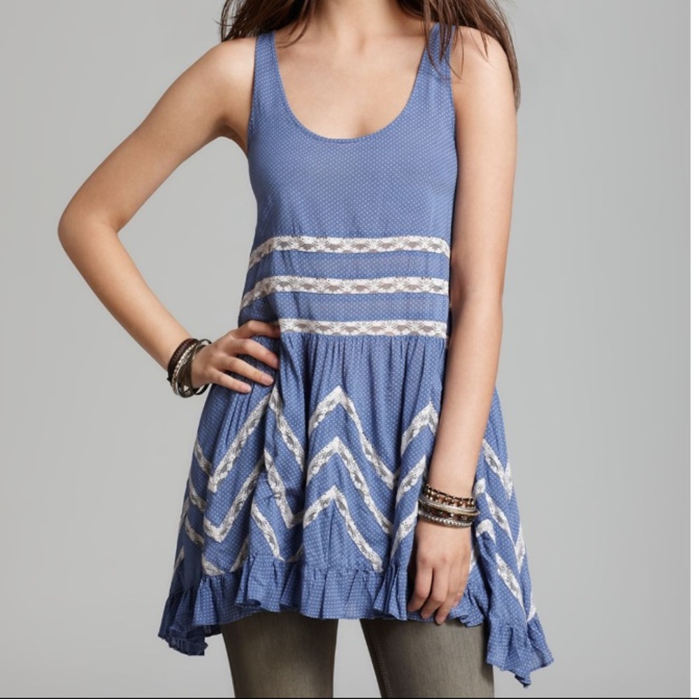 Free People trapeze slip blue