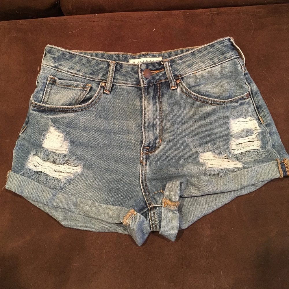 High rise jean shorts