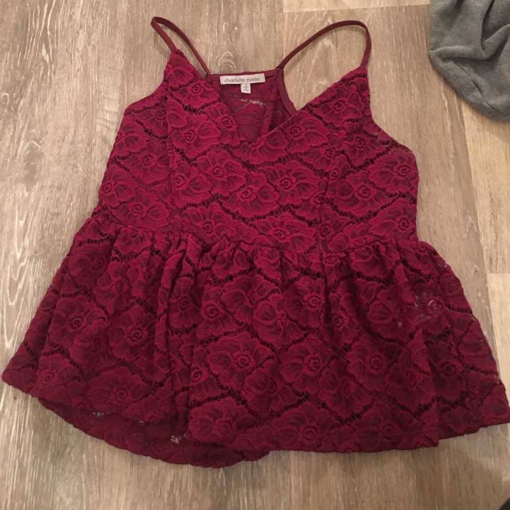 Size small Charlotte Russe Rose lace crop top