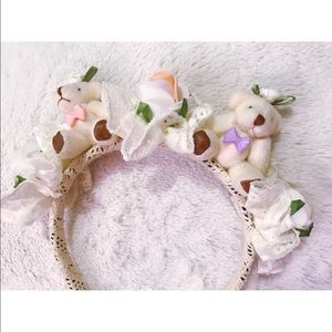 Cute hairband headband bear flower leaf girl women