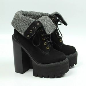 Jeffrey Campbell Leather platform lug combat boots