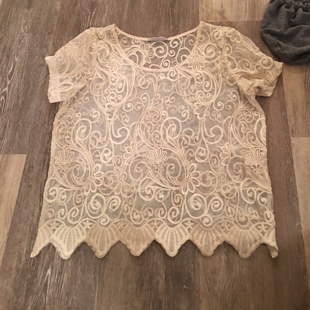 Gold sparkly top with detailing