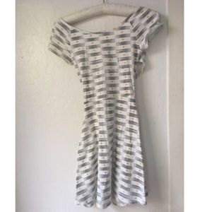 White print skater dress