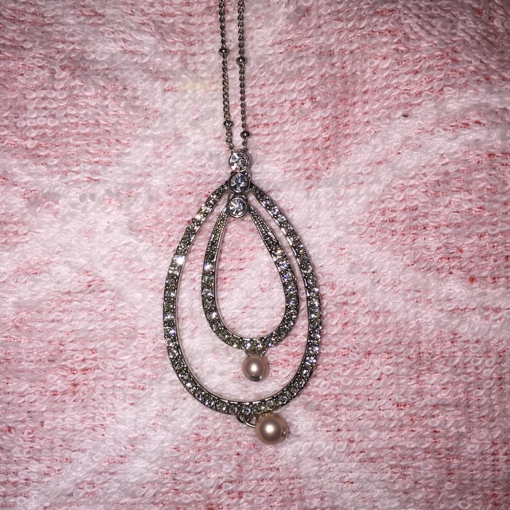 Rhinestone Pearl Necklace