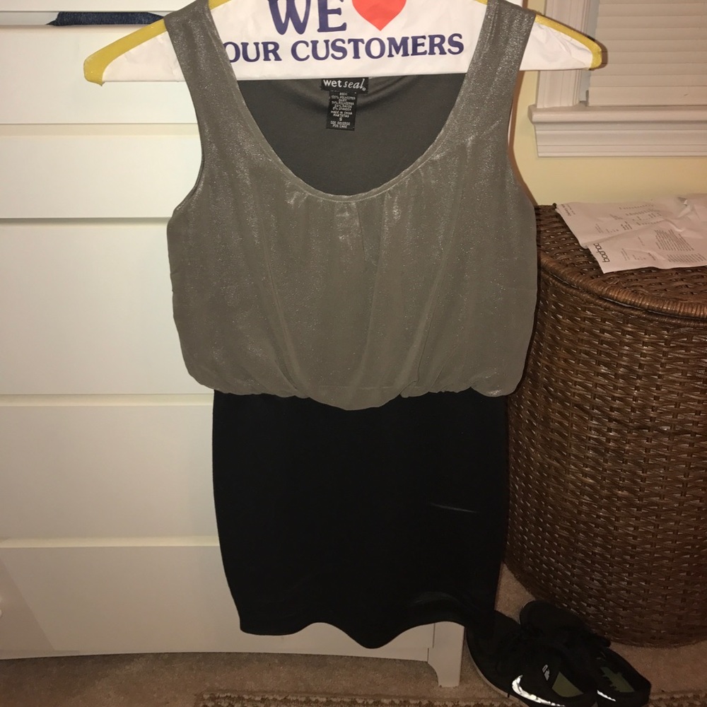 Grey and black dress