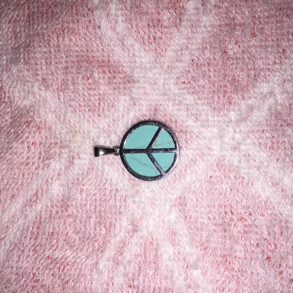 Turquoise Peace Sign Necklace Pendant
