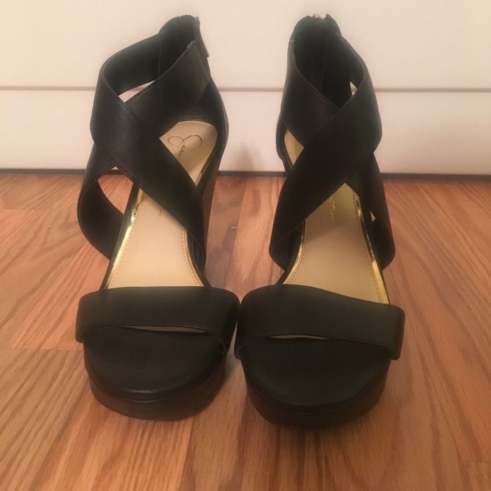 Jessica Simpson Black Wedge size 7