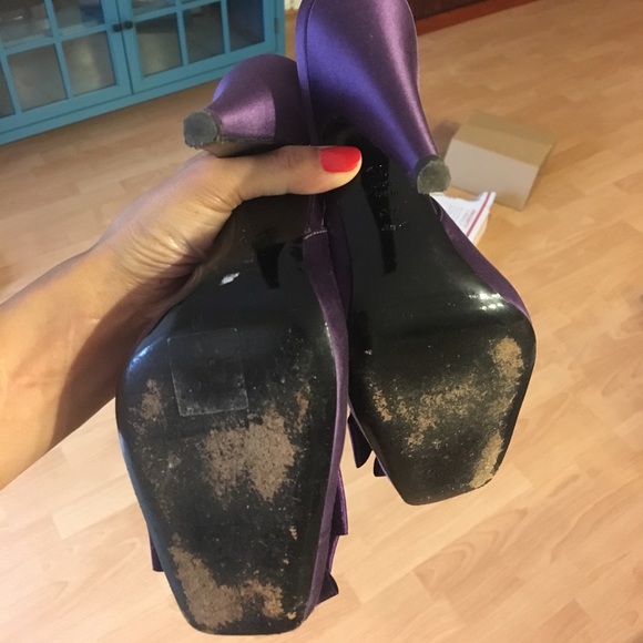 Alberta Ferretti purple satin slingbacks - Picture 3 of 8