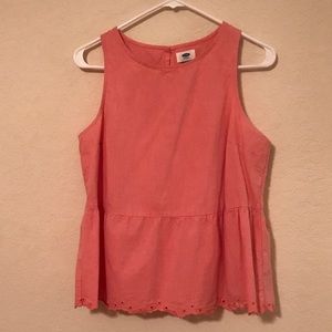 Light Pink Peplum Top w/ Eyelet detail Old Navy M
